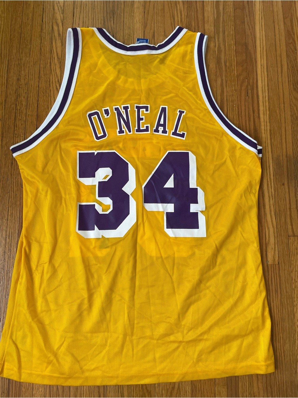 Champion Lakers Yellow and Purple #34 O’Neal Basketball Jersey - Picture 4 of 10